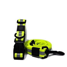 Bright Reflective Collar & Leash (Option: Yellow-15mm)