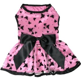 DoggieDesign All Aflutter Pink & Black Dog Dress (size: X-Small)