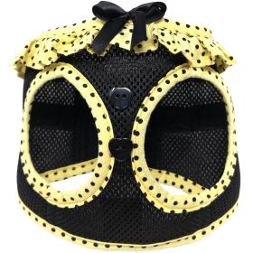 DoggieDesign American River Choke Free Dog Harness Polka Dot Collection (Color: Yellow and Black Polka Dot, size: XX-Small)