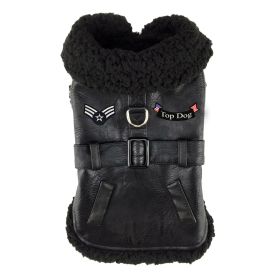 DoggieDesign Top Dog Flight Harness Coat (Color: Black, size: X-Small)
