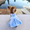 DoggieDesign Blue Daisy Dog Dress with Matching Leash