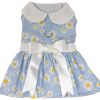 DoggieDesign Blue Daisy Dog Dress with Matching Leash