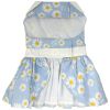 DoggieDesign Blue Daisy Dog Dress with Matching Leash