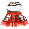 DoggieDesign Cherry Stripe Harness Dress with Matching Leash