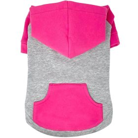 DoggieDesign Color-Block Hoodie (Color: Pink on Gray, size: X-Small)