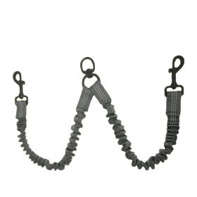 Pet Dog Double Leashes - No Tangle Dog Leash Coupler; Comfortable Shock Absorbing Reflective Bungee Lead (colour: light Grey, Specification (L * W): 2.5*50cm)
