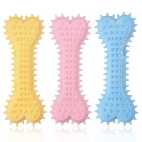 New dog grinding teeth biting toys Creamy scented with prickly flat bones - 2pcs (colour: 2pcs, size: blue)