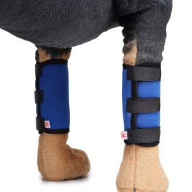 Dog Front Leg Brace Compression Support Sleeve with Reflective Strip (Color: Blue)