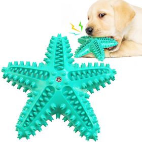 Sea Star Shaped Dog Toothbrush with Sound Pet Teeth Grinding Toy (Color: A, Ships From: CN)