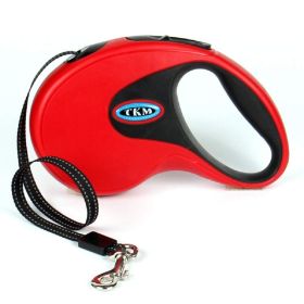 Retractable Automatic Dog Leash with Nylon Ribbon Cord; Soft Hand Grip; Extendable Traction Rope (color/length: red 5M)