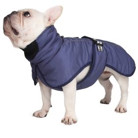Reflective Calming Dog Winter Coat with Windproof Soft Wrap (Color: Blue, size: 3XL)