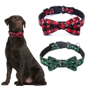 Snowflake Bow Tie Dog Collar (Color: Green, size: XS)