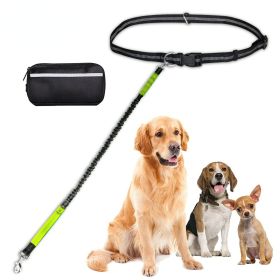 Hands Free Dog Leash with Zipper Pouch; Dual Padded Handles and Durable Bungee (colour: Rose red suit, Specification (L * W): 2.5*122CM)