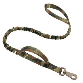 Bungee Dog Leash; Tactical Dog Leash Nylon Adjustable Tactical Leash; Quick Release; Double Control Handle (colour: Military green, Specifications (length * width): 100-150cm)