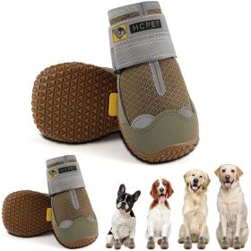 Breathable Dog Boots; Waterproof Anti-Slip Paw Protector Booties (Color: Black, size: #3 (width 1.77 inch) for 31-38 lbs)