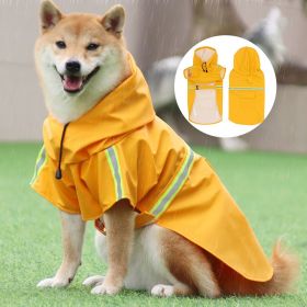 Windproof Hooded Dog Raincoat Cloak w/ Reflective Strip (colour: orange, size: 4XL (24-33 kg))
