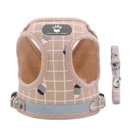 Lattice Print Dog Harness (colour: Powder lattice, Specification (L * W): S)
