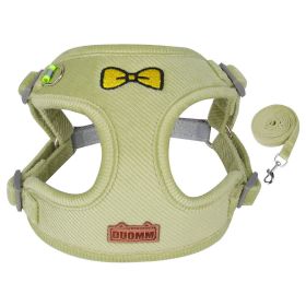 Bowtie Print Dog Harness & Leash Set (colour: green, Specification (L * W): XL)