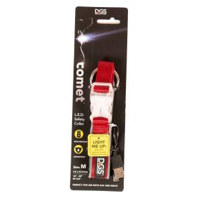 Rechargeable Light Up Dog Collar (Color: Red, size: medium)