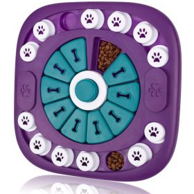 Interactive Dog Puzzle Feeder Slow Feeder Treat Dispensing IQ Training Toy (Color: Purple, Type: Pet Supplies)