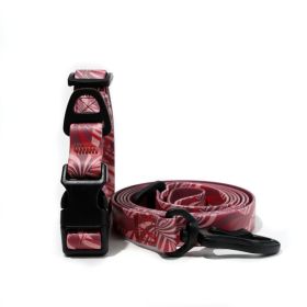 Red Flame Traction Leash & Collar Set (Color: Red flame, size: 1.5cm*150cm)