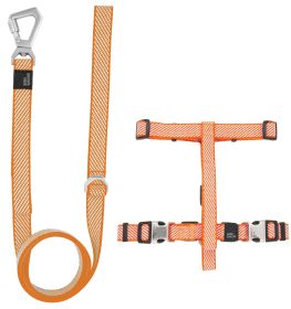 Escapade 2-in-1 Convertible Dog Leash and Harness (Color: Orange, size: small)