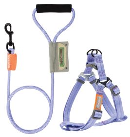 Macaron 2-in-1 Durable Nylon Dog Harness and Leash (Color: Purple, size: small)
