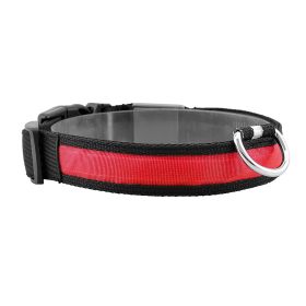 GlowTrail Rechargeable Reflective LED Dog Safety Collar (Color: Red, size: L)