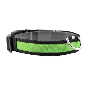 LED Rechargeable Adjustable Dog Safety Collar (Color: Green, size: XL)
