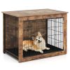 IronTail Double Door Wooden Furniture Style Dog Crate, Small/Medium Dogs