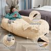 PetFriend Oversized Human Dog Bed for Adults and Pets Plush Faux Fur Orthopedic Lounger with Pillow and Blanket