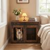 TimberHaven Modern Sliding Barn Door Dog Crate Furniture