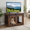 TimberHaven Modern Sliding Barn Door Dog Crate Furniture