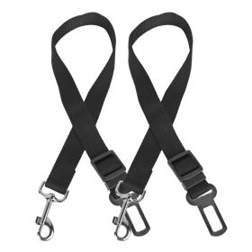 Adjustable Dog Seat Belt Leash - 2pc Set (Option: Black-2Pc)