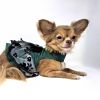 DoggieDesign Green and Black Satin Dog Dress