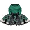 DoggieDesign Green and Black Satin Dog Dress
