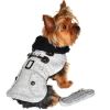 DoggieDesign Grey Herringbone Designer Harness Coat and Matching Leash