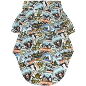 DoggieDesign Hawaiian Camp Shirt (Color: Camping Adventure, size: XX-Small)