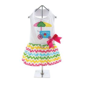 DoggieDesign Ice Cream Cart Dress with Matching Leash (size: X-Small)