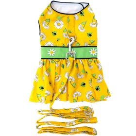 DoggieDesign Ladybugs and Daisies Dog Dress with Matching Leash (size: X-Small)