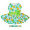 DoggieDesign Pineapple Luau Dog Harness Dress with Matching Leash