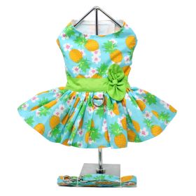 DoggieDesign Pineapple Luau Dog Harness Dress with Matching Leash (size: X-Small)