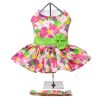 DoggieDesign Pink Hawaiian Floral Dog Harness Dress with Matching Leash