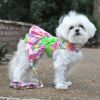 DoggieDesign Pink Hawaiian Floral Dog Harness Dress with Matching Leash