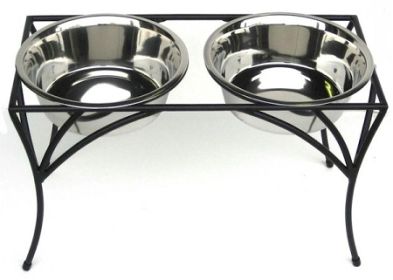 Arbor Double Diner Raised Feeder Dog Bowls (Option: Large)