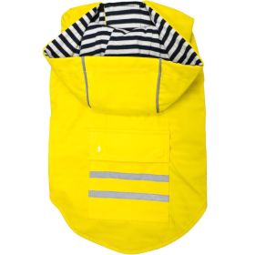 Doggie Design Slicker Raincoat with Striped Lining (Color: Yellow, size: X-Small)