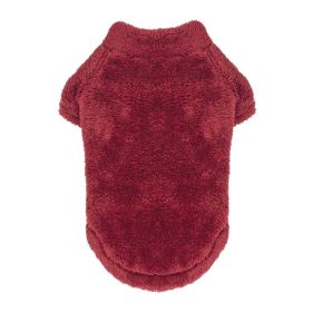 DoggieDesign Soft Plush Pullover (Color: Burgundy, size: X-Small)
