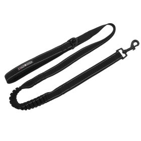 DoggieDesign Soft Pull Traffic Dog Leash (Color: Black, size: One Size)