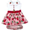 DoggieDesign Strawberry Picnic Dog Dress with Matching Leash