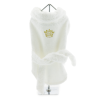 DoggieDesign White Gold Crown Cotton Dog Bathrobe